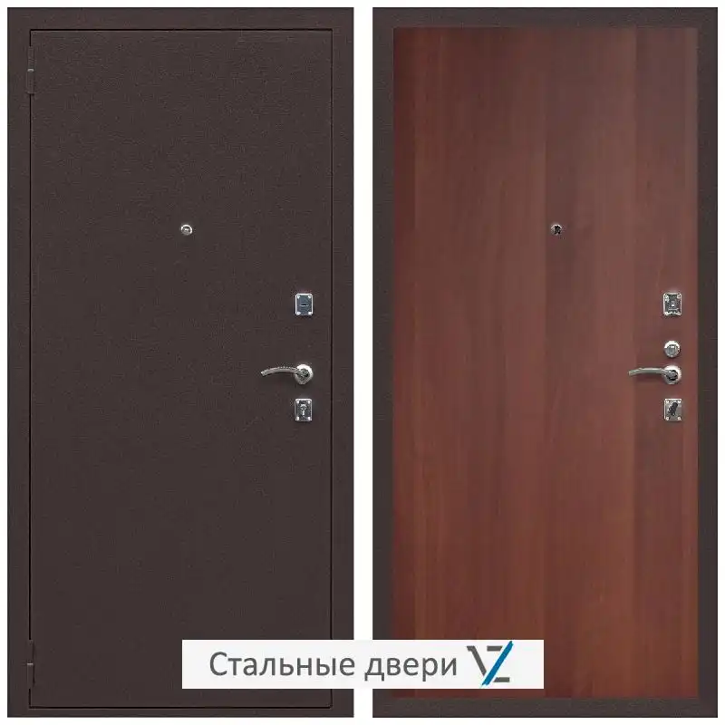 Дверь входная металлическая VZ Комфорт Антик медь / ПЭ Итальянский орех МДФ панель 6 мм гладкая Дверь входная металлическая VZ Комфорт Антик медь / ПЭ Итальянский орех МДФ панель 6 мм гладкая